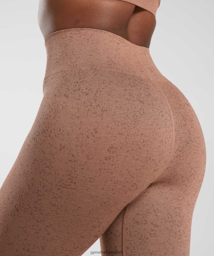 Kvinder Gymshark tilpasse fleck sømløse leggings N4ZDDN270 sandstensbrun