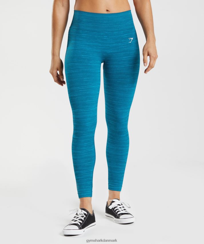 Kvinder Gymshark tilpasse marl sømløse leggings N4ZDDN291 atlantisk blå/hajblå