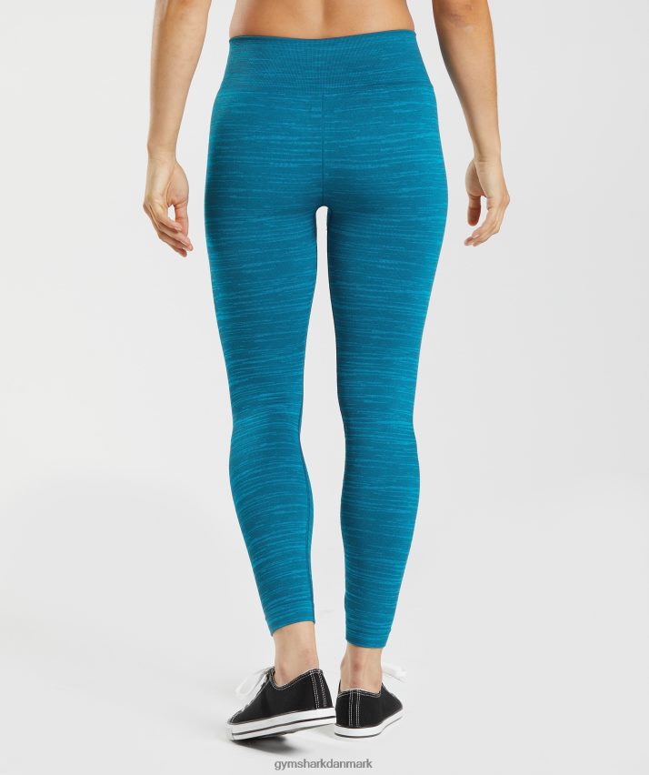 Kvinder Gymshark tilpasse marl sømløse leggings N4ZDDN291 atlantisk blå/hajblå