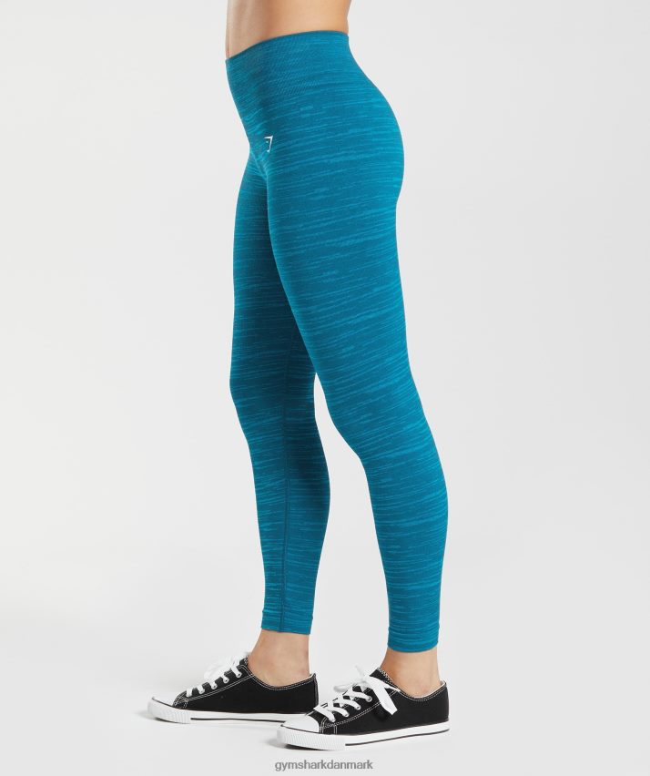 Kvinder Gymshark tilpasse marl sømløse leggings N4ZDDN291 atlantisk blå/hajblå