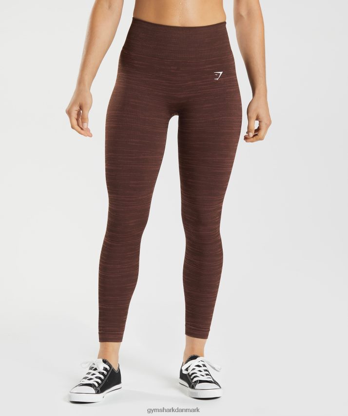 Kvinder Gymshark tilpasse marl sømløse leggings N4ZDDN294 arkivbrun/kirsebærbrun