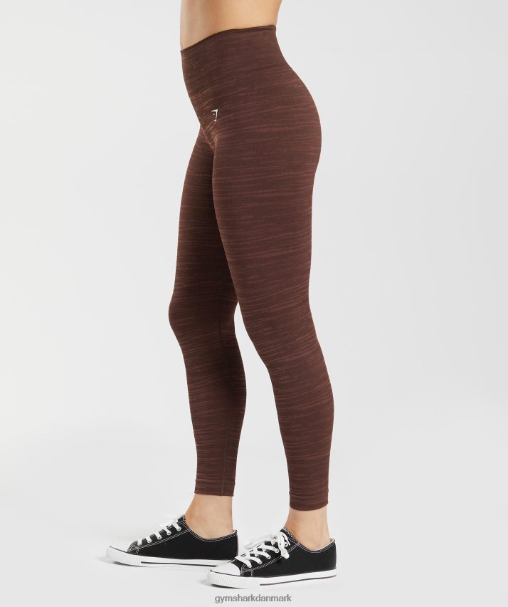 Kvinder Gymshark tilpasse marl sømløse leggings N4ZDDN294 arkivbrun/kirsebærbrun