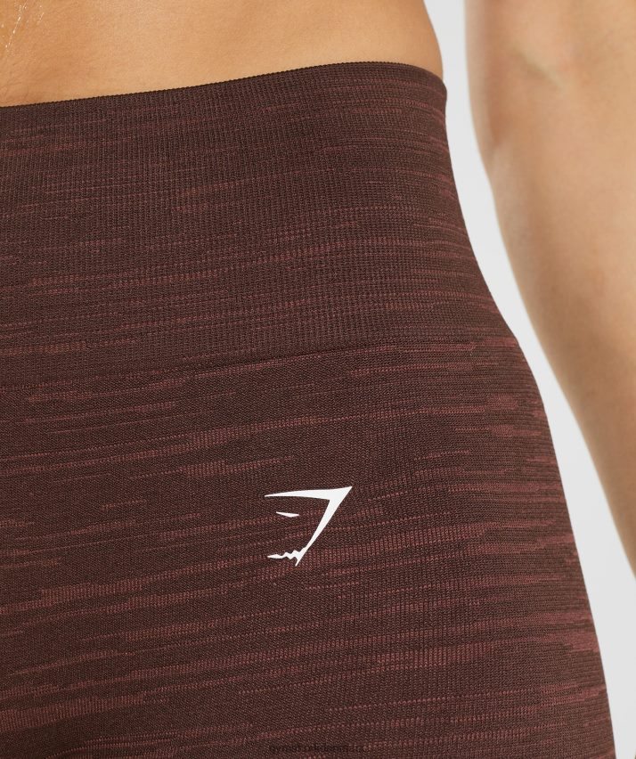 Kvinder Gymshark tilpasse marl sømløse leggings N4ZDDN294 arkivbrun/kirsebærbrun