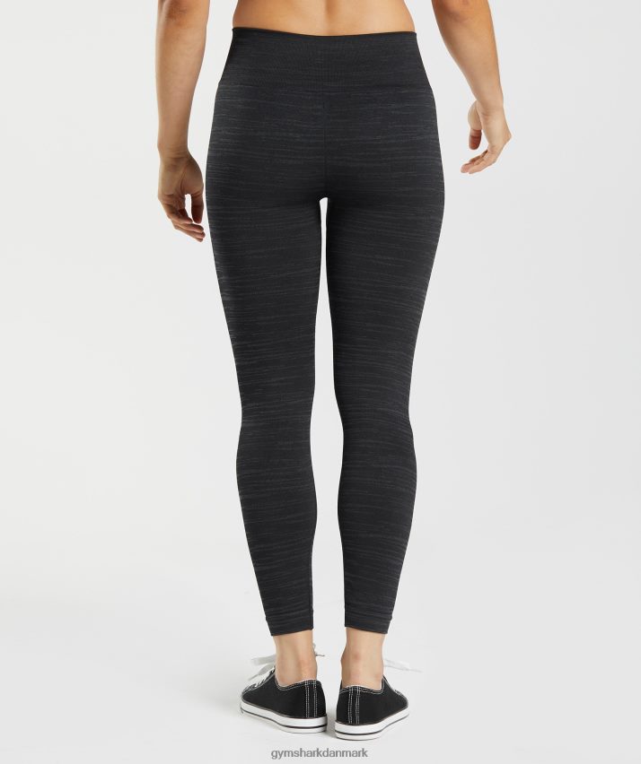 Kvinder Gymshark tilpasse marl sømløse leggings N4ZDDN297 sort/røggrå
