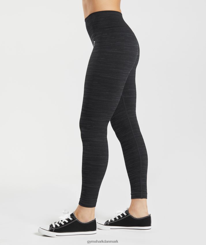 Kvinder Gymshark tilpasse marl sømløse leggings N4ZDDN297 sort/røggrå