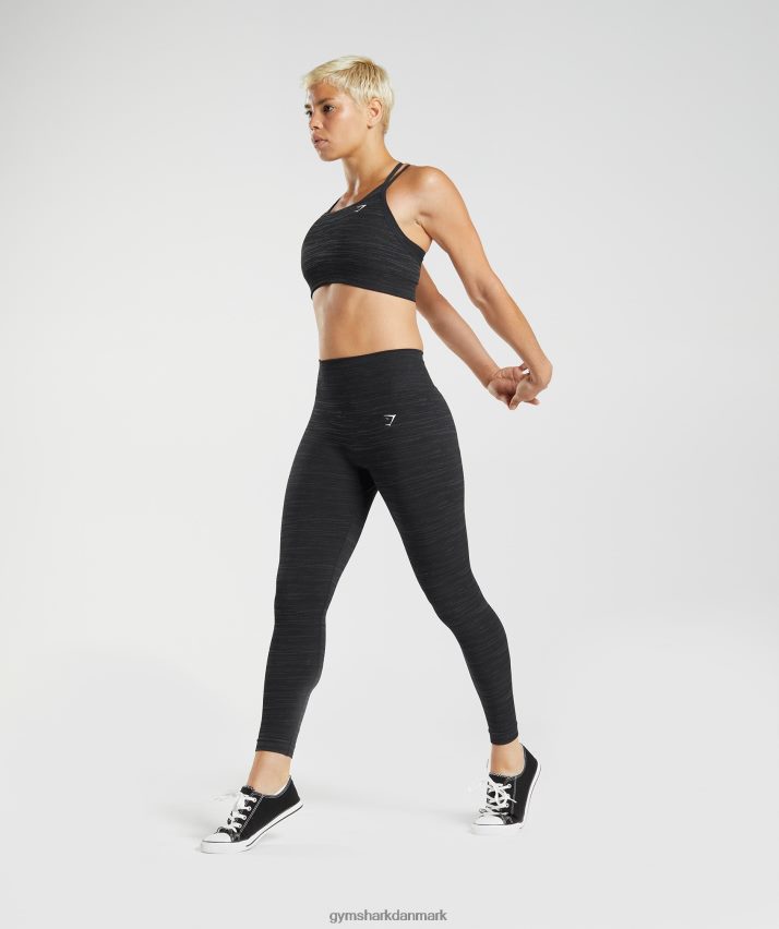 Kvinder Gymshark tilpasse marl sømløse leggings N4ZDDN297 sort/røggrå