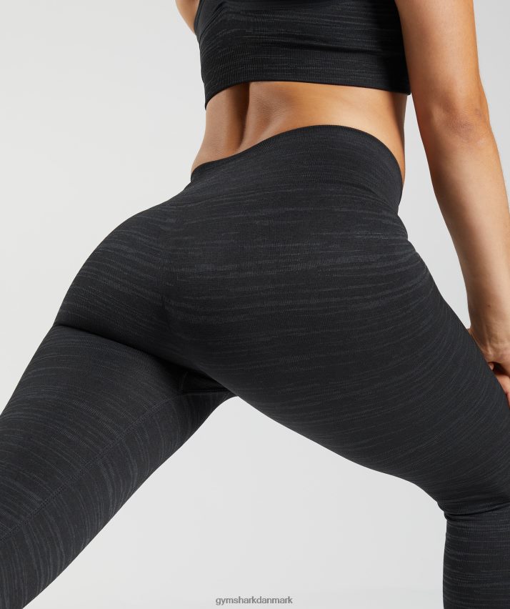 Kvinder Gymshark tilpasse marl sømløse leggings N4ZDDN297 sort/røggrå