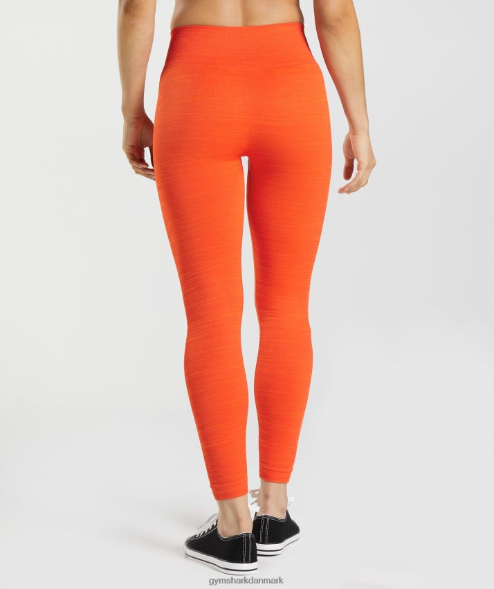 Kvinder Gymshark tilpasse marl sømløse leggings N4ZDDN311 peber rød/skal orange