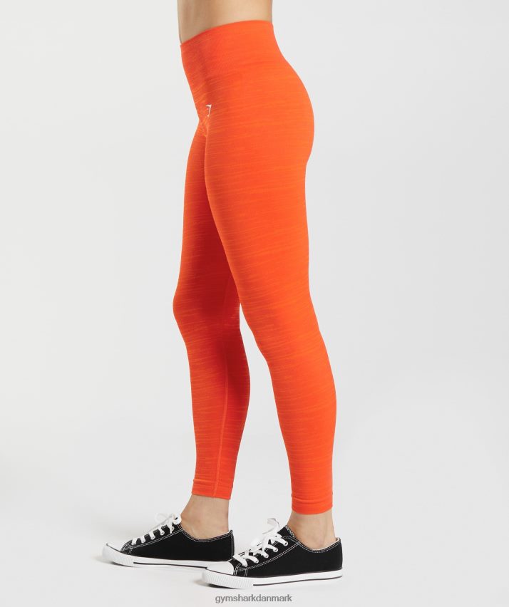Kvinder Gymshark tilpasse marl sømløse leggings N4ZDDN311 peber rød/skal orange