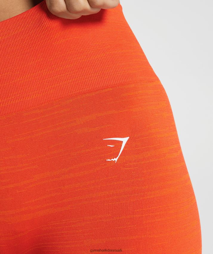 Kvinder Gymshark tilpasse marl sømløse leggings N4ZDDN311 peber rød/skal orange