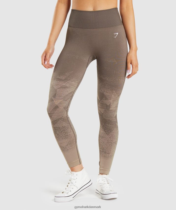 Kvinder Gymshark tilpasse ombre sømløse leggings N4ZDDN318 trekant | penny brunt print