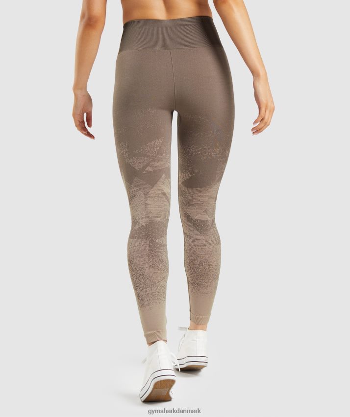 Kvinder Gymshark tilpasse ombre sømløse leggings N4ZDDN318 trekant | penny brunt print