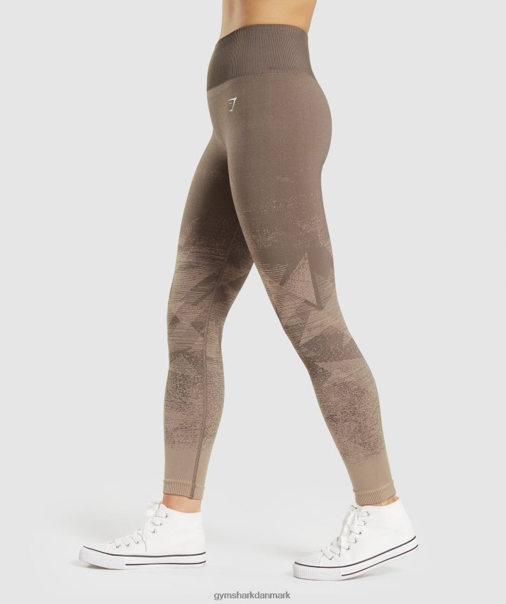 Kvinder Gymshark tilpasse ombre sømløse leggings N4ZDDN318 trekant | penny brunt print