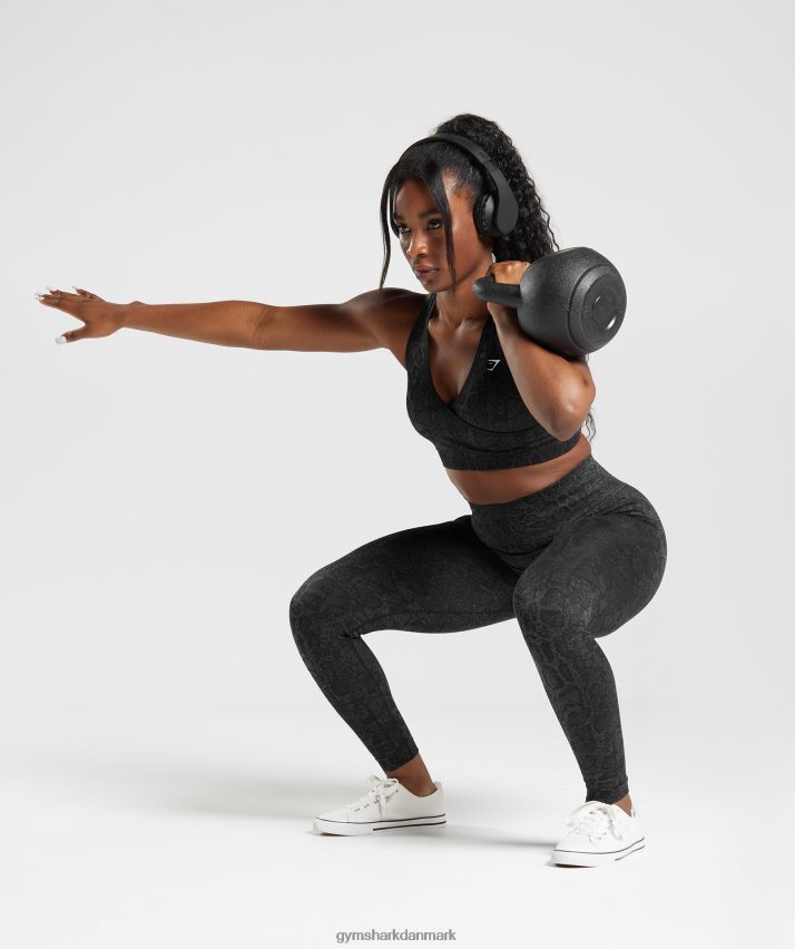 Kvinder Gymshark tilpasse sømløse leggings til dyr N4ZDDN259 urban grå/sort