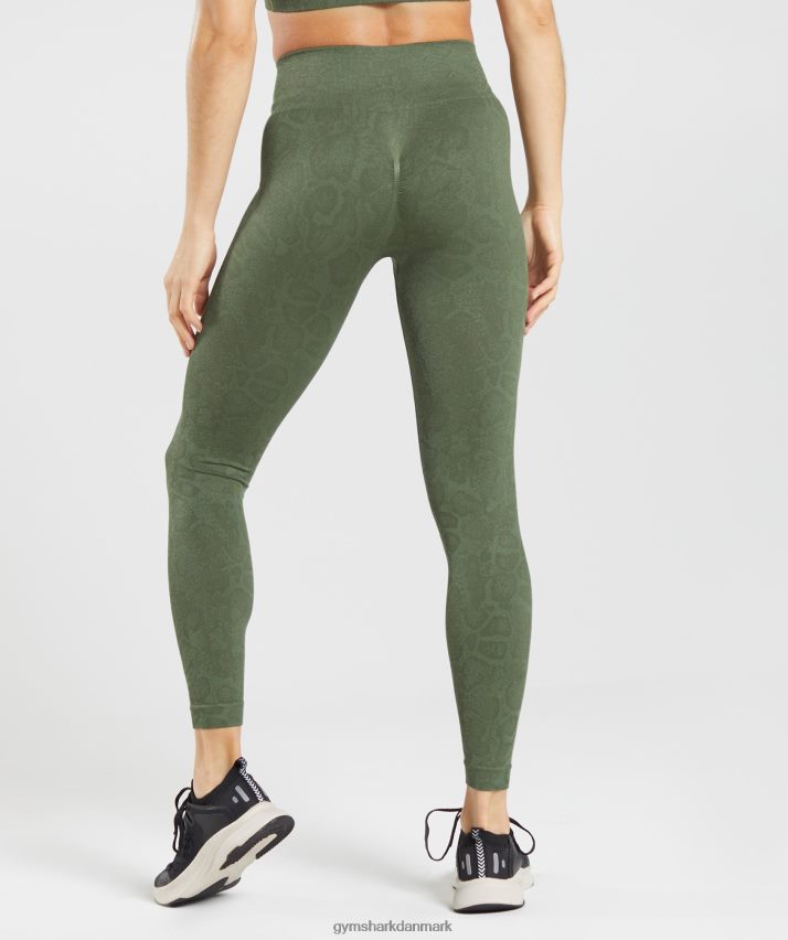 Kvinder Gymshark tilpasse sømløse leggings til dyr N4ZDDN271 pilegrøn/kerneoliven