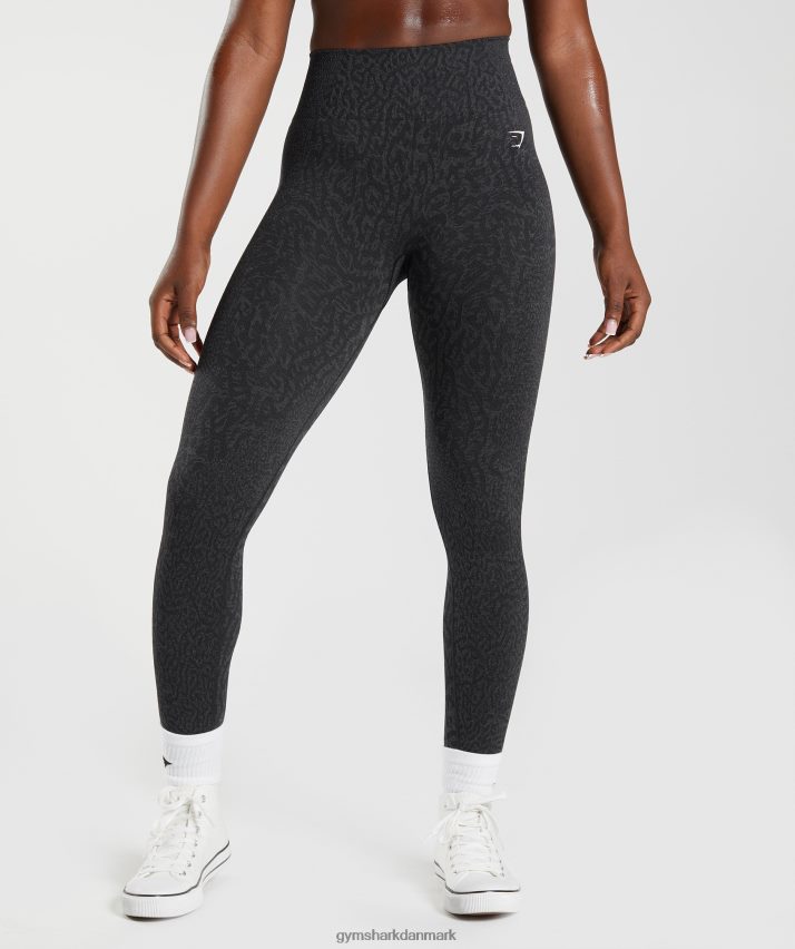 Kvinder Gymshark tilpasse sømløse leggings til dyr N4ZDDN298 rev | sort