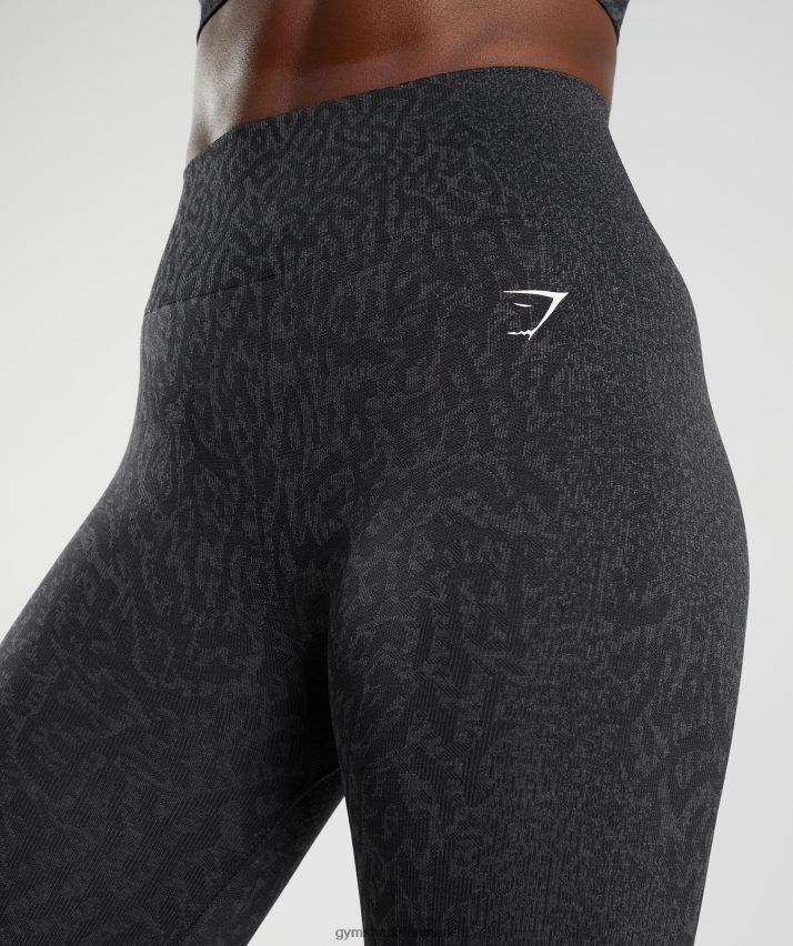Kvinder Gymshark tilpasse sømløse leggings til dyr N4ZDDN298 rev | sort