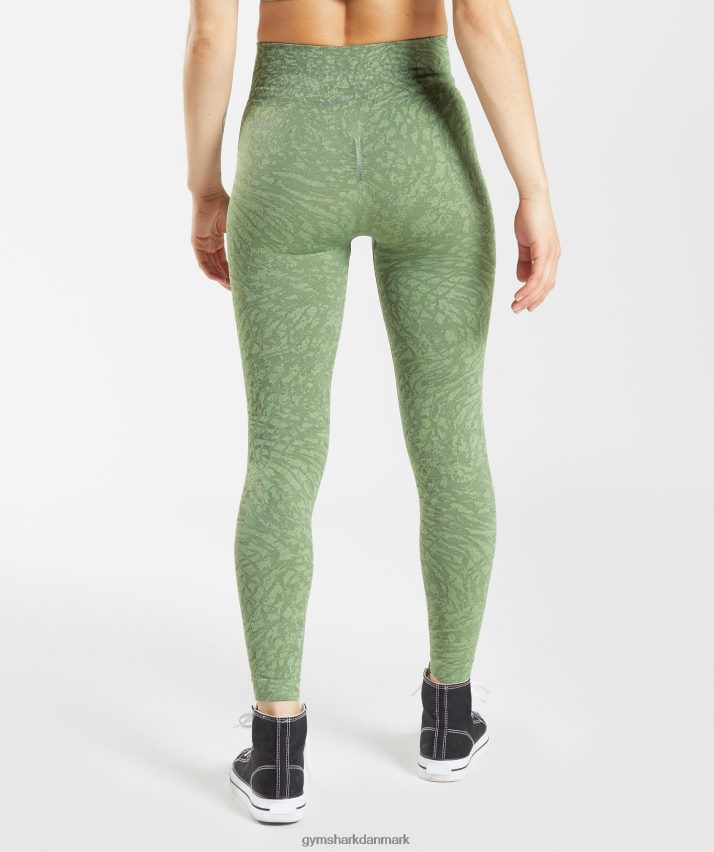 Kvinder Gymshark tilpasse sømløse leggings til dyr N4ZDDN307 vild | leguan grøn