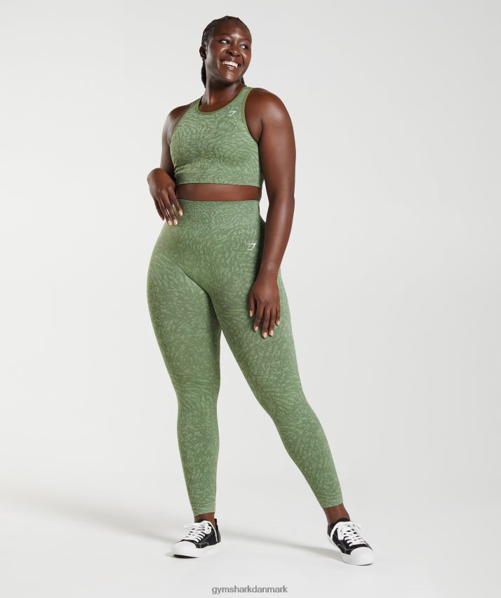 Kvinder Gymshark tilpasse sømløse leggings til dyr N4ZDDN307 vild | leguan grøn