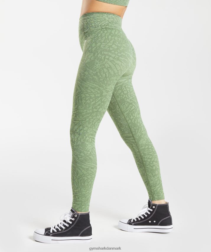 Kvinder Gymshark tilpasse sømløse leggings til dyr N4ZDDN307 vild | leguan grøn