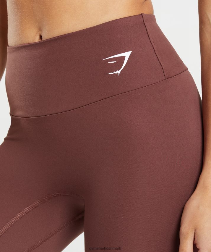 Kvinder Gymshark trænings leggings N4ZDDN317 kirsebær brun