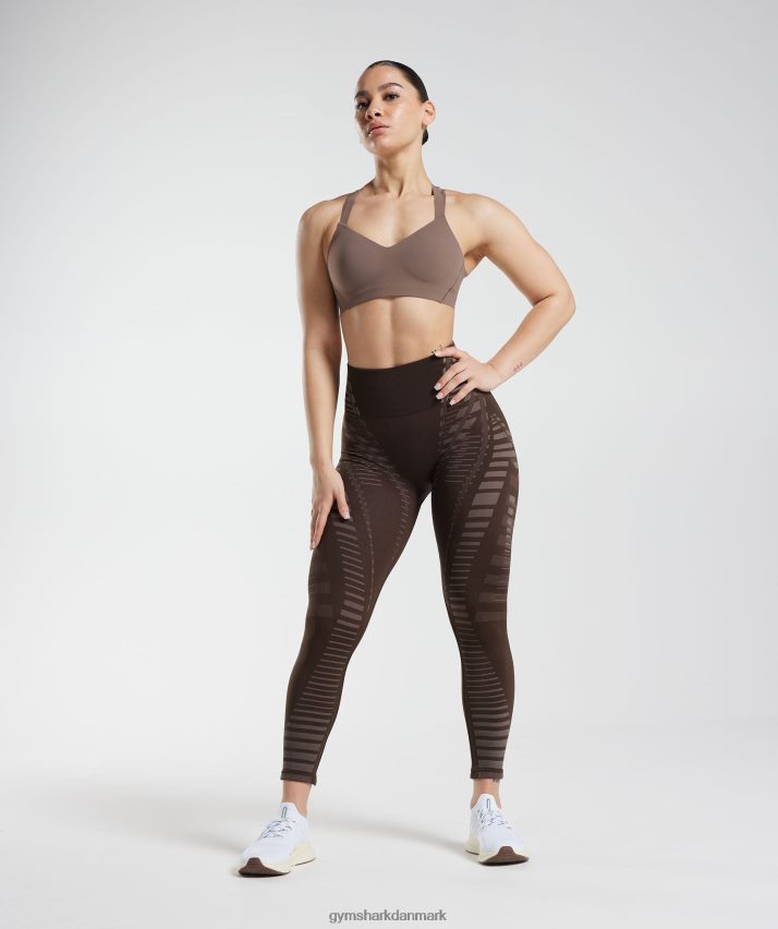 Kvinder Gymshark ubegrænsede leggings N4ZDDN342 arkivbrun/trøffelbrun