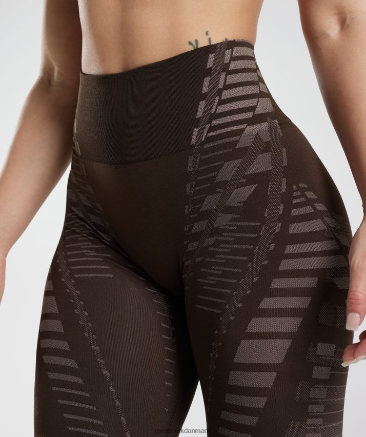 Kvinder Gymshark ubegrænsede leggings N4ZDDN342 arkivbrun/trøffelbrun