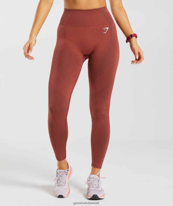 Kvinder Gymshark vitale sømløse 2.0 leggings N4ZDDN257 murstensrød mergel