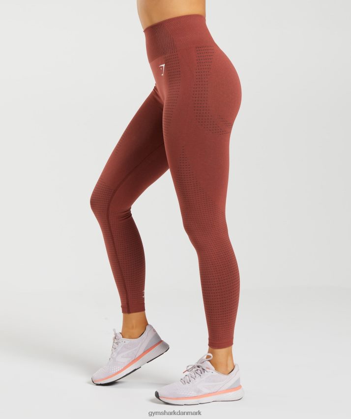 Kvinder Gymshark vitale sømløse 2.0 leggings N4ZDDN257 murstensrød mergel