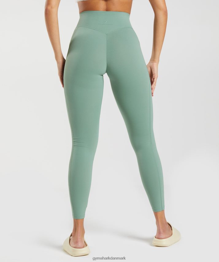 Kvinder Gymshark whitney hverdagslommeleggings N4ZDDN329 bladgrøn