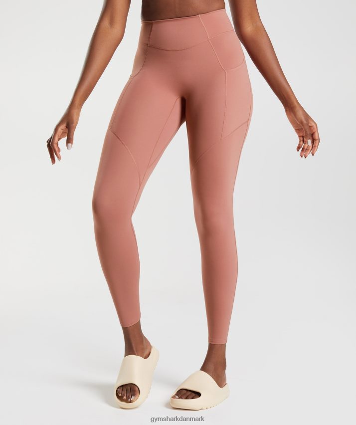 Kvinder Gymshark whitney hverdagslommeleggings N4ZDDN330 canyon rød