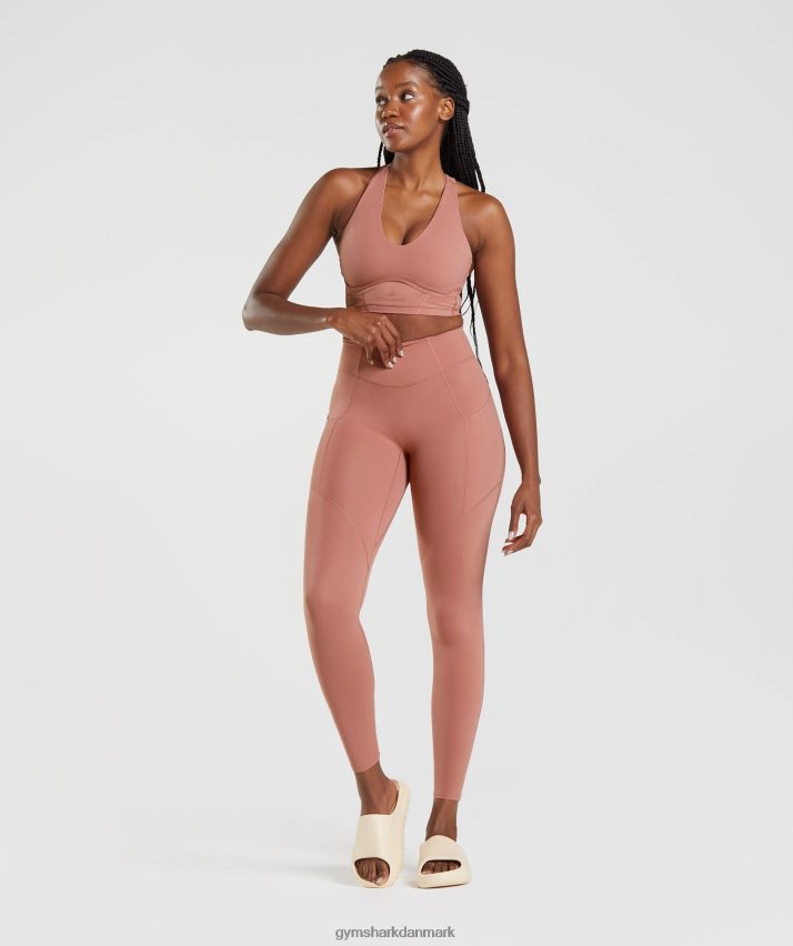 Kvinder Gymshark whitney hverdagslommeleggings N4ZDDN330 canyon rød