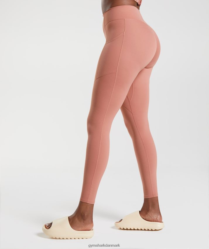 Kvinder Gymshark whitney hverdagslommeleggings N4ZDDN330 canyon rød