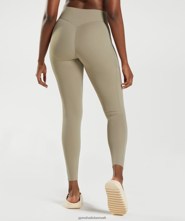 Kvinder Gymshark whitney hverdagslommeleggings N4ZDDN331 cement brun