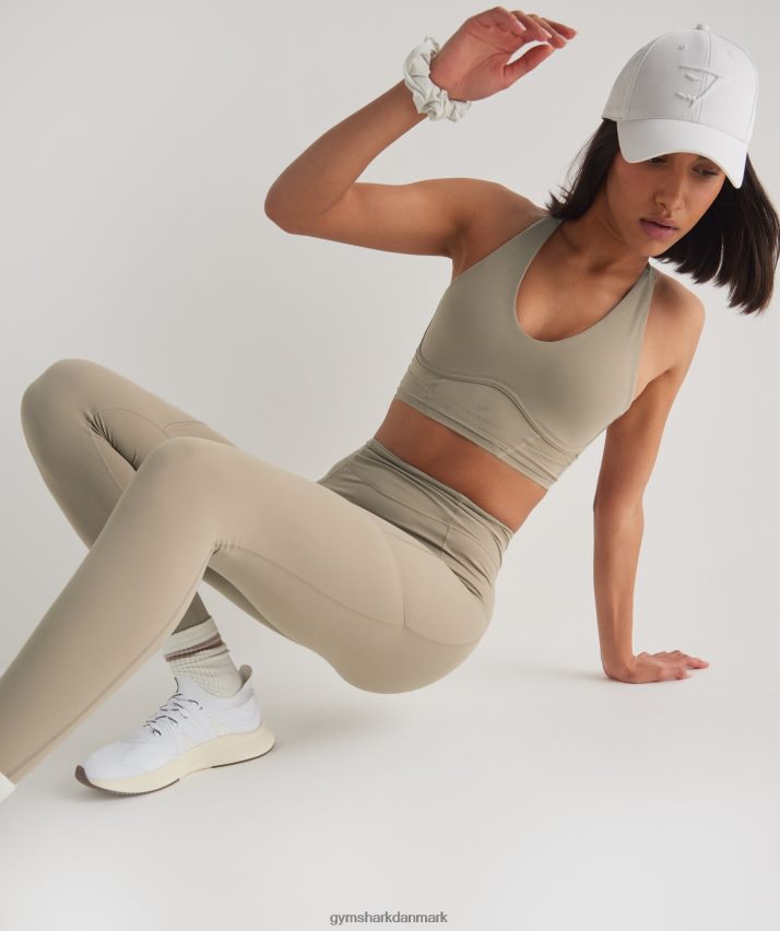 Kvinder Gymshark whitney hverdagslommeleggings N4ZDDN331 cement brun