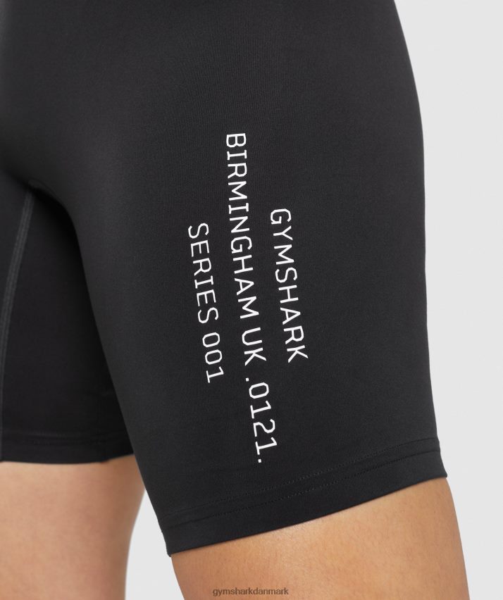 Kvinder Gymshark aktiverede grafiske cykelshorts N4ZDDN74 sort