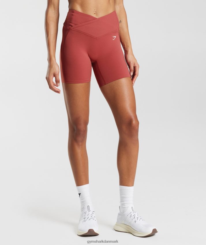 Kvinder Gymshark crossover shorts N4ZDDN45 granatæble rød