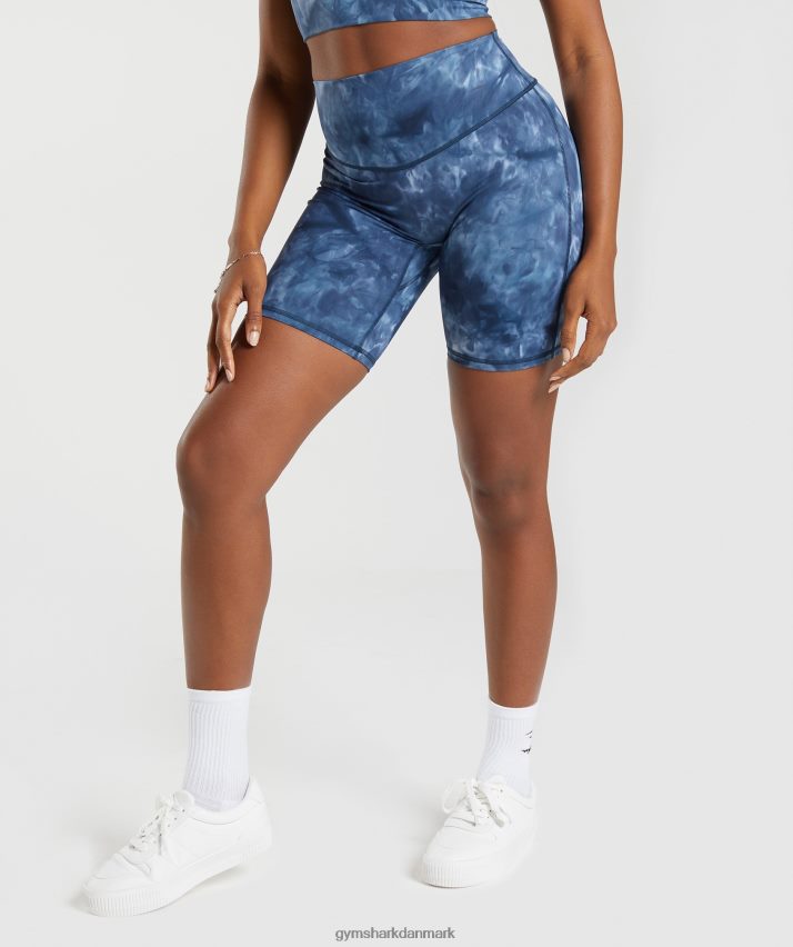 Kvinder Gymshark elevate cykelshorts N4ZDDN67 blå sprayfarve ved søen