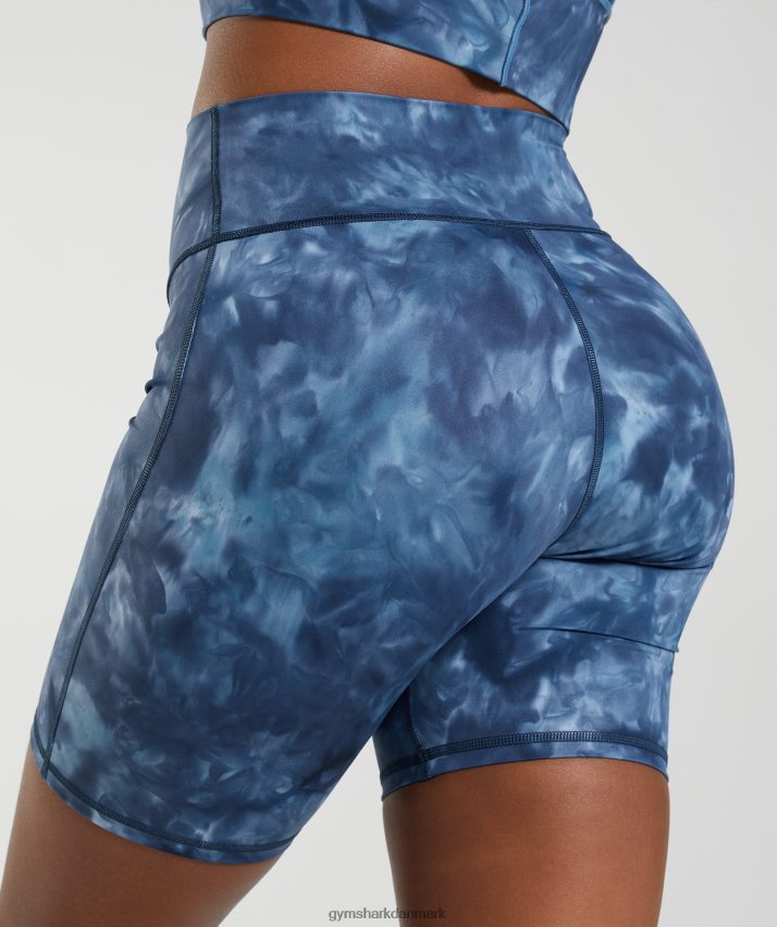 Kvinder Gymshark elevate cykelshorts N4ZDDN67 blå sprayfarve ved søen