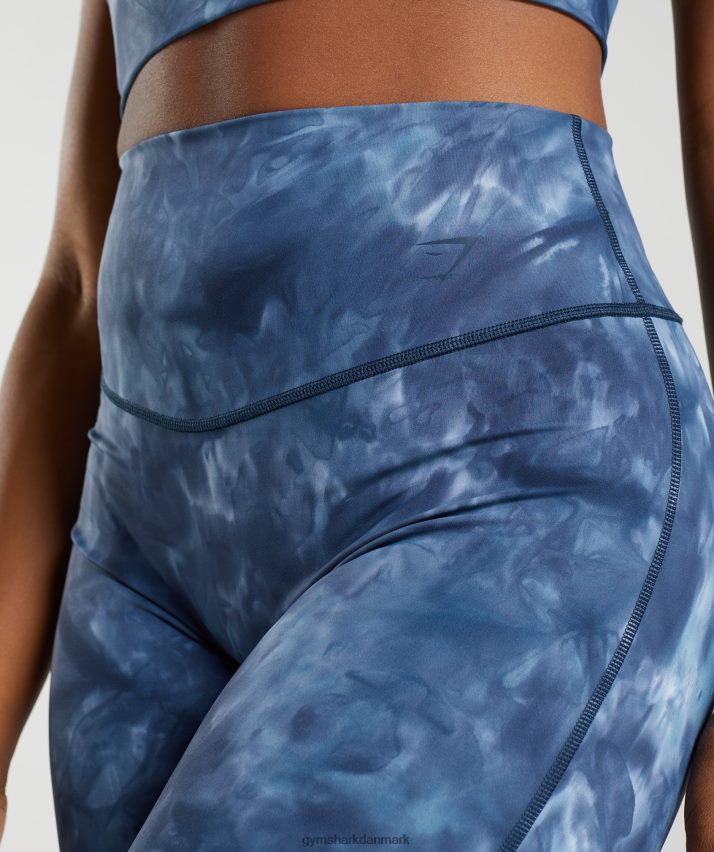 Kvinder Gymshark elevate cykelshorts N4ZDDN67 blå sprayfarve ved søen
