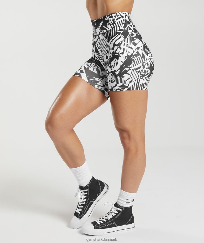 Kvinder Gymshark gs power originale stramme shorts N4ZDDN92 sort print