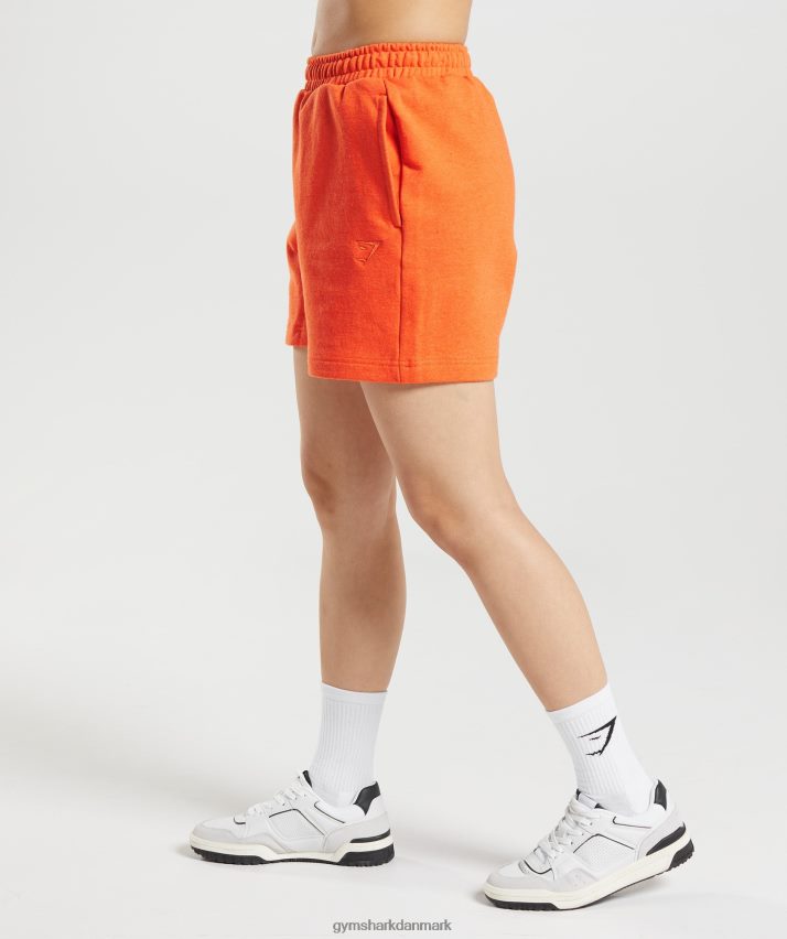Kvinder Gymshark hviledag sweats shorts N4ZDDN63 flammende orange mergel
