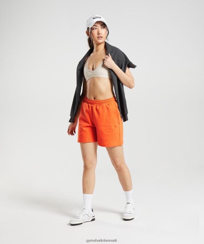 Kvinder Gymshark hviledag sweats shorts N4ZDDN63 flammende orange mergel