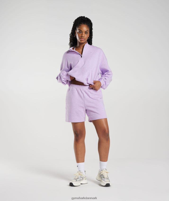 Kvinder Gymshark hviledag sweats shorts N4ZDDN70 aura lilla mergel