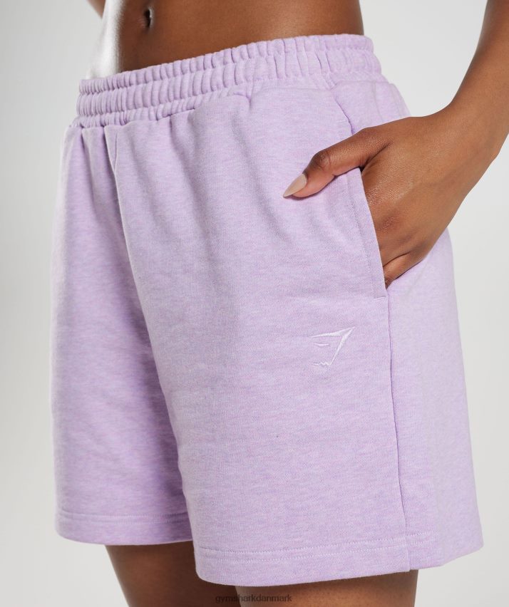 Kvinder Gymshark hviledag sweats shorts N4ZDDN70 aura lilla mergel