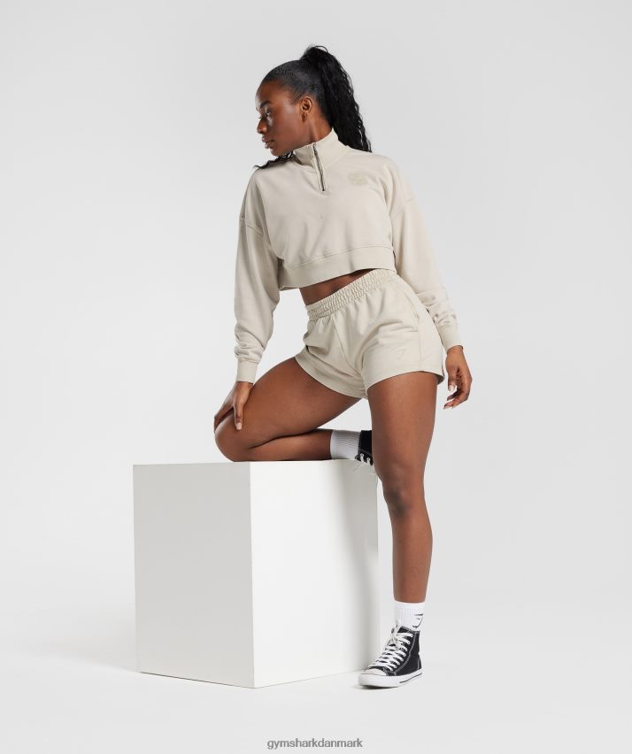 Kvinder Gymshark kollegiale sweatshorts N4ZDDN82 champignon brun