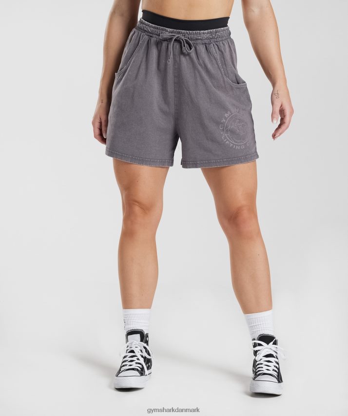 Kvinder Gymshark ældre løse shorts N4ZDDN107 titanium grå/syre vask
