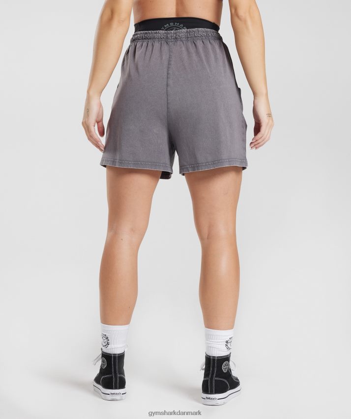 Kvinder Gymshark ældre løse shorts N4ZDDN107 titanium grå/syre vask