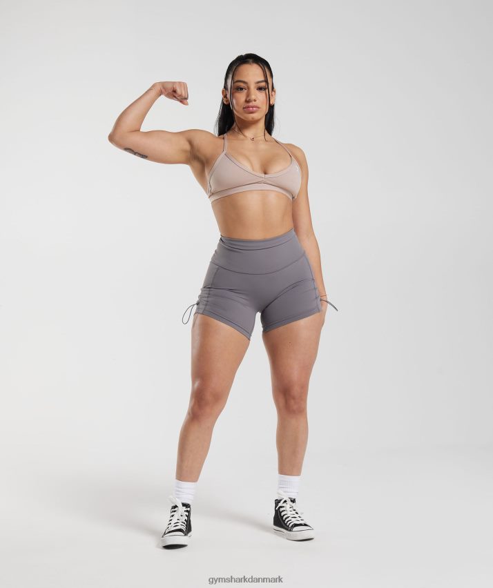 Kvinder Gymshark ældre stramme shorts med ruched N4ZDDN108 titanium grå