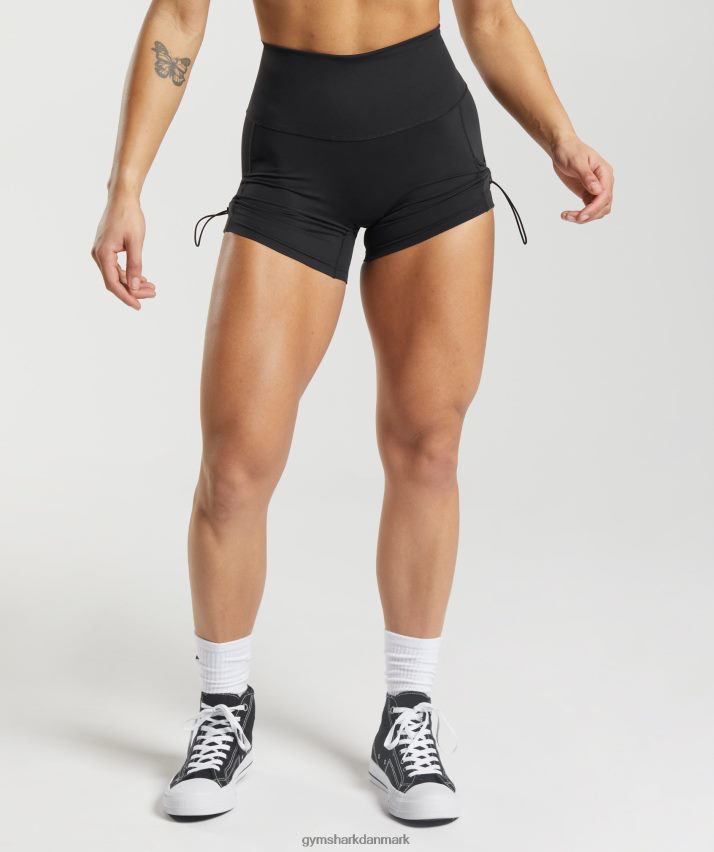 Kvinder Gymshark ældre stramme shorts med ruched N4ZDDN12 sort